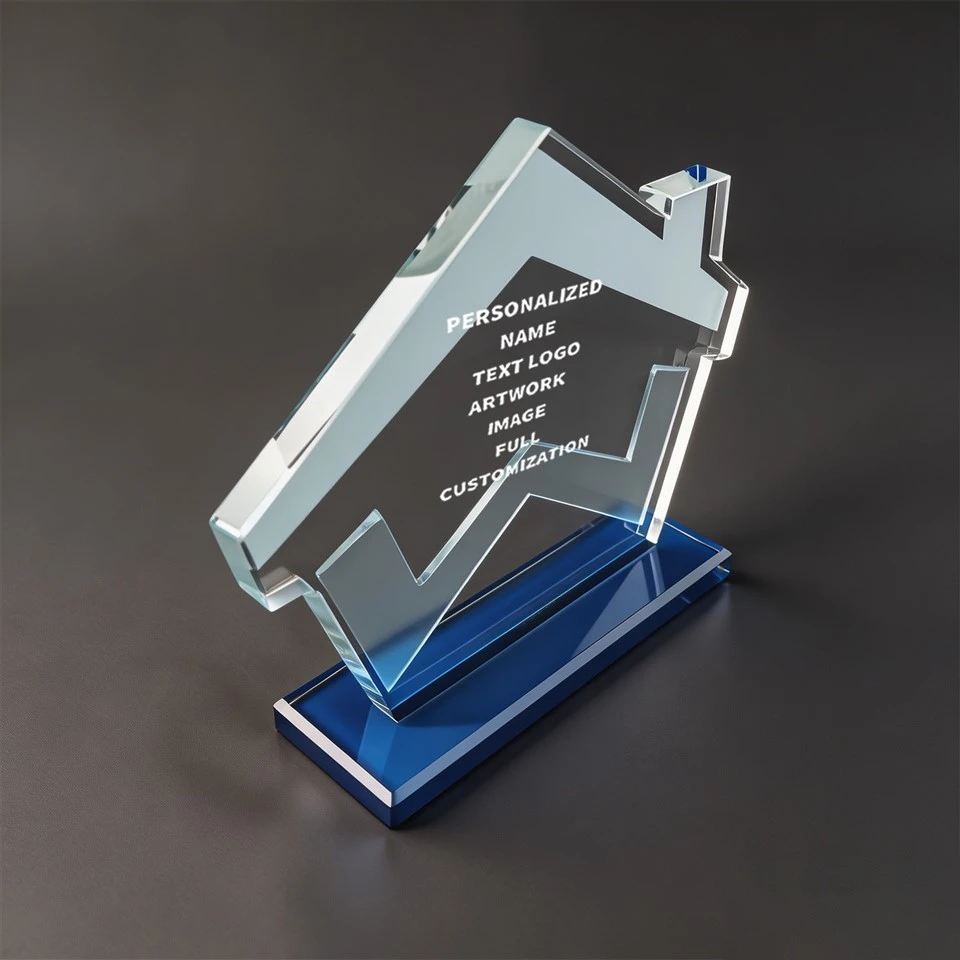 House Shaped Real Estate Crystal Trophy high quality