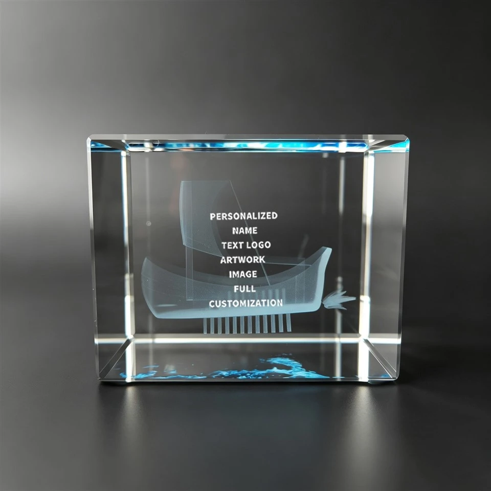 Personalized Sailing Crystal Glass Desk Award suppliers