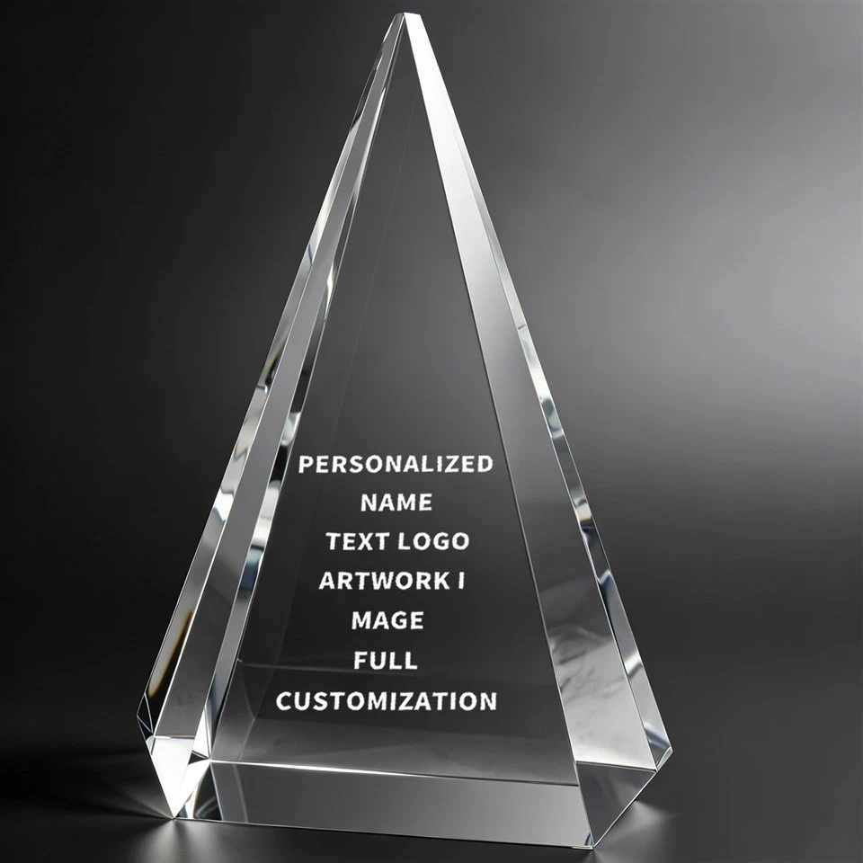 Solid Pyramid Vertical Crystal Trophy factory
